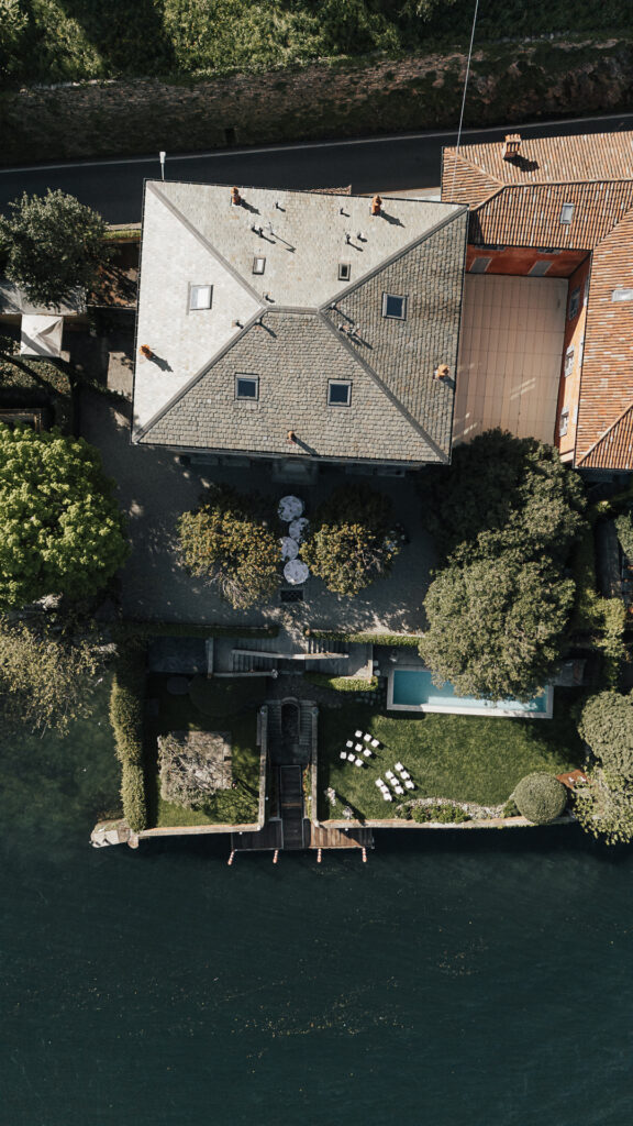 Drohnenaufnahme Villa Regina am Comer See